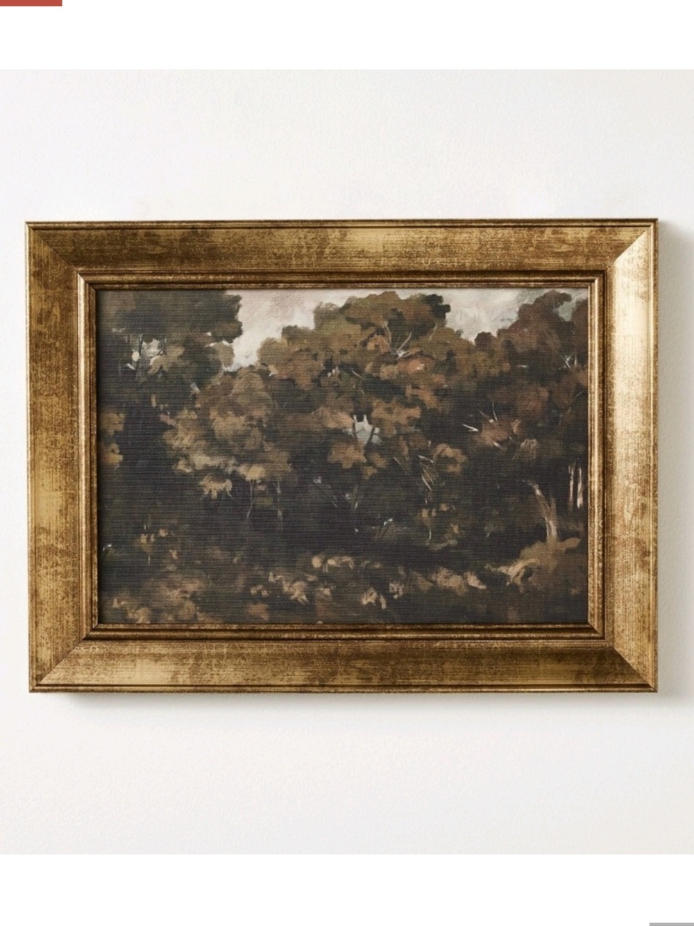 Studio McGee NWT Moody Trees Framed Wall Canvas 16"x12" Fall Art